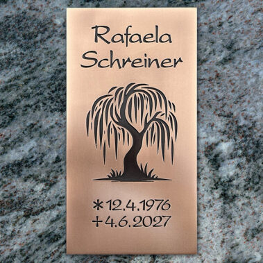 Bronze Schrifttafel Urnenwand-Beschriftung